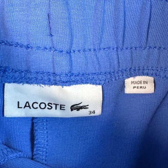 Lacoste Mens Joggers Blue Size 34 Sweatpants Logo Cuffed High-End Loungewear - Picture 3 of 15